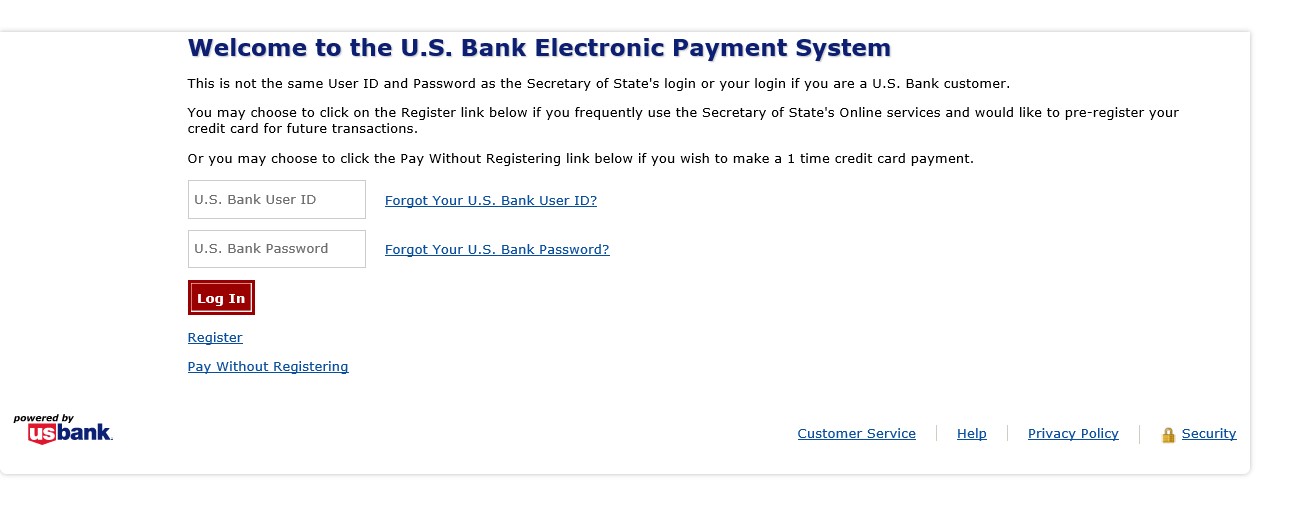 Minnesota Secretary Of State How to make a payment